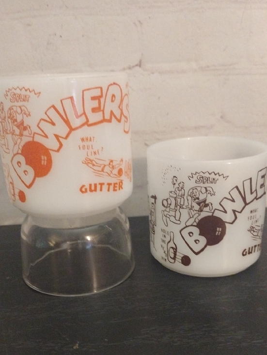 Other - Pair Of VTG Federal Glass Milk Glass Bowling Mugs